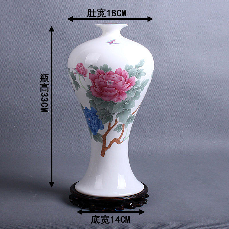 The Hao Linxuan Jingdezhen Ceramic Bone China Peony Lotus Flower Vase Modern Fashion Home Swing Accessories