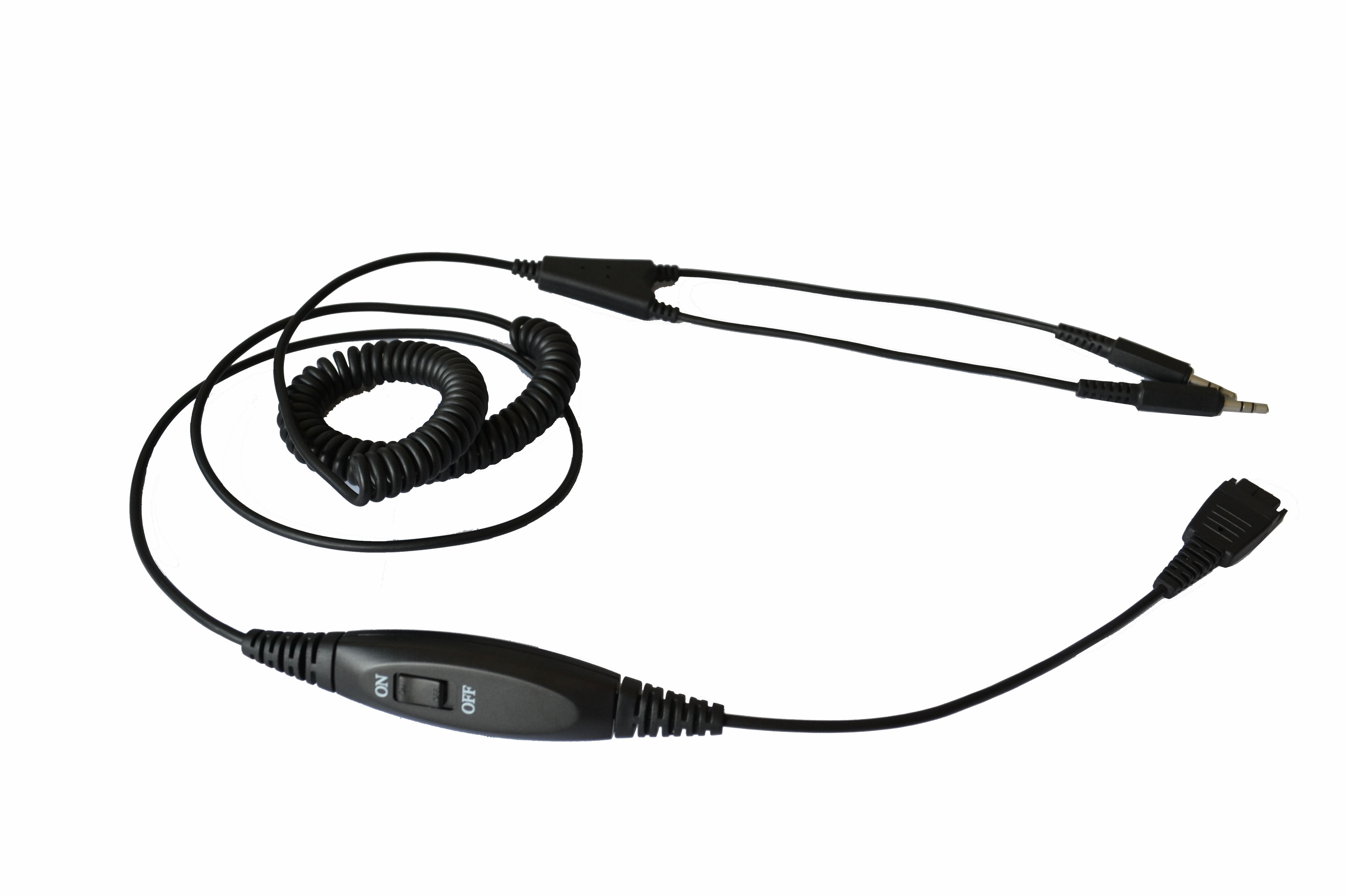 Jabra qd line 3 5 double plug computer cable adjustable volume headset PC cable