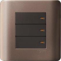 Schneider Qi Sheng switch socket tap 10A three-open single control switch (style brown) ()