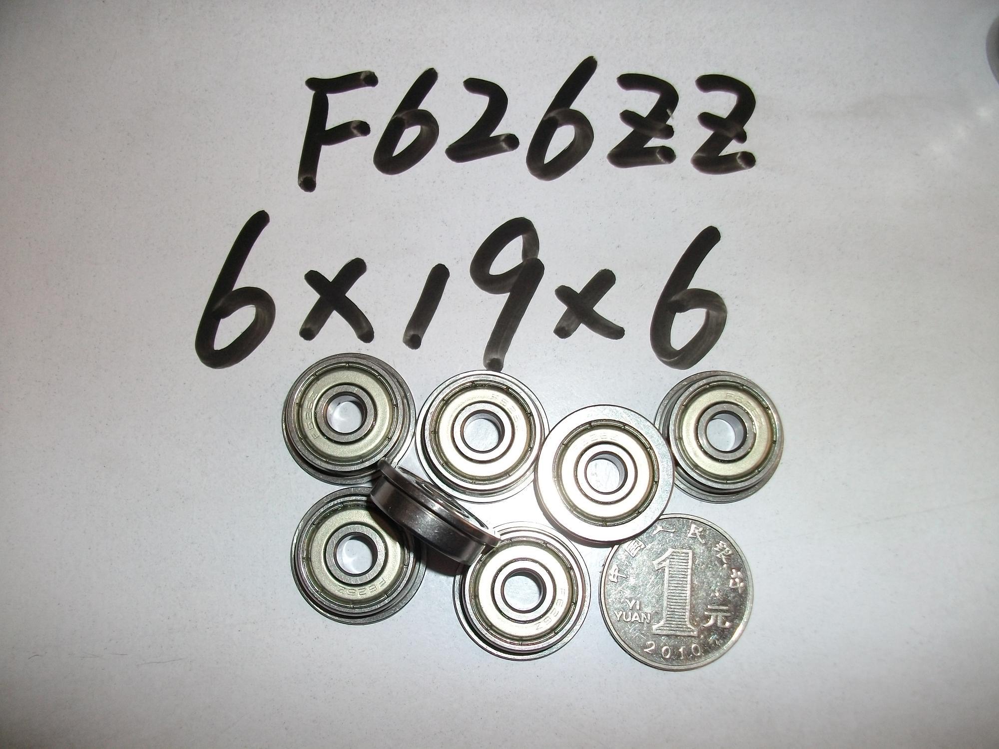 F626ZZ flange bearing cup Sbearing size 6 * 19 * 6mm flange outer diameter 22 inner diameter 6 outer diameter 19 thickness 6