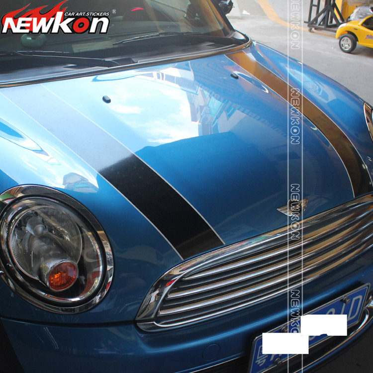 宝马迷你mini引擎盖机盖贴 机盖背带线MINI COOPER贴纸 汽车车贴