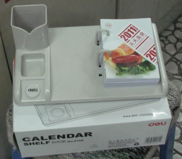 Counter Deli Calendar Stand Deli 9169 Calendar Stand with Pen holder Grey