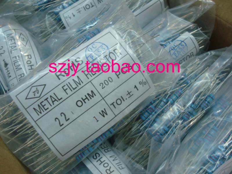 1W22R metal film resistors 2R 2 2k 220R 2K 2 2R 22K 220K 1% 1R-1M spot