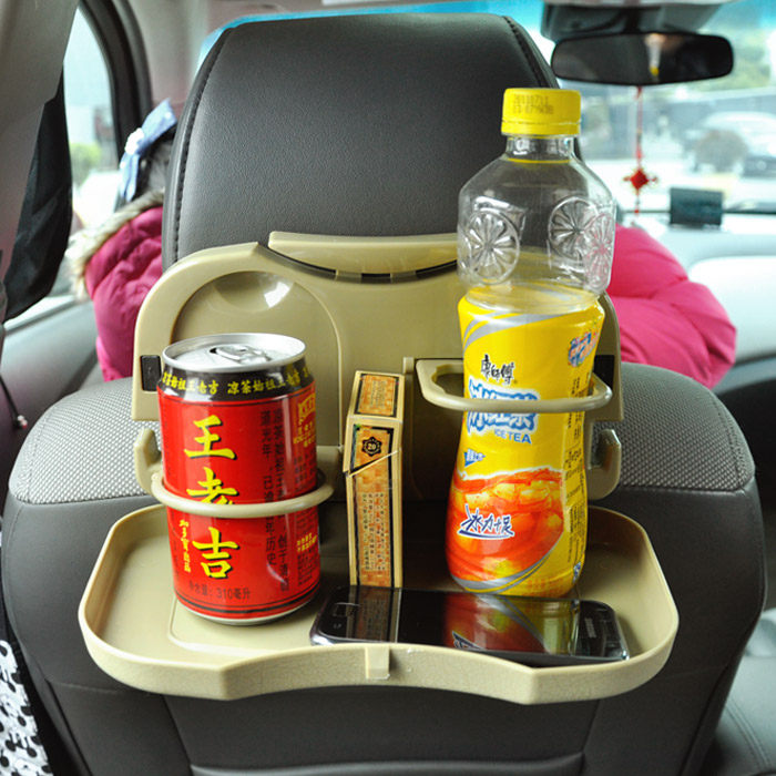 摩丝娃娃汽车餐台车用折叠托盘餐盘餐桌车载椅背水杯架饮料架用品