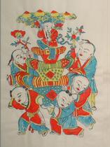 National Intangible Cultural Heritage Collection Best Gift Wu Qiang Woodblock New Year Painting Childrens Cornucopia 02