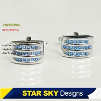 Xingcao ● Fashion mens blue curved cufflinks Business cuff studs French shirt buckle gift box XK1699