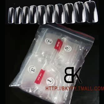 美甲用品产品假指甲片贴片折无痕不断全贴半贴透明无折痕500片