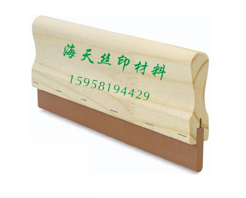 Net version printing scraper hand print squeegee scraping flat mouth oily solvent-resistant rubber scraping wood handle handmade scraper