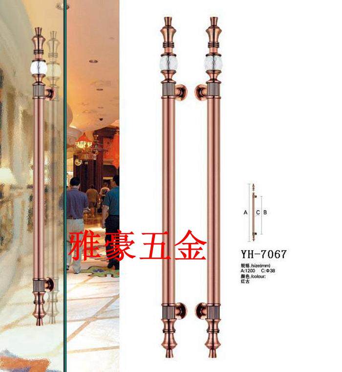 Crystal glass door handle European door handle modern hotel door handle KTV box wooden door handle