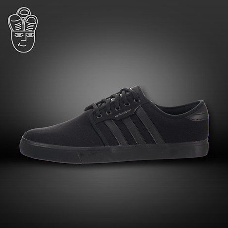 Adidas Seeley 三叶草男鞋 经典板鞋 全黑色百搭休闲鞋g98180