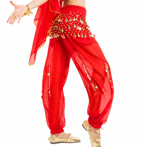 Belly Leather Dance Pants New Indian Dance Pants Plus Liner Light Cage Pants (without waist chain) belly dance practice pants-Taobao
