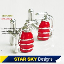 Star Dawn ● Firefighter Mens Fire Extinguisher Cufflinks Fashion Cuff Stud French Shirt Buckle Gift Box XK1724