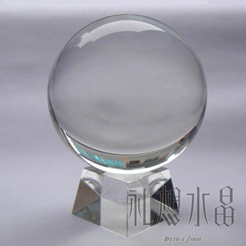 Crystal Ball Feng Shui Ball Ornament 130mm Transparent Crystal Ball White Crystal Ball ມາພ້ອມກັບຖານ