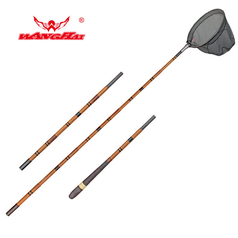 Fishing Supplies Wanghai Carbon Jade Handle Competitive Dragon Insert Fishing Nets Three-Section Parallel Fishing Nets Fine Fishing Tackles