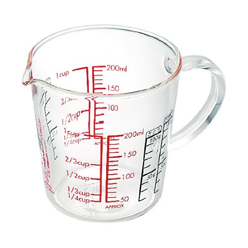 Hario measuring cup Heat-resistant glass material Maximum range 200ml CMJW-200 imported from Japan