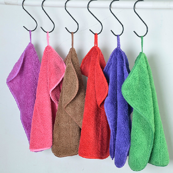 Double thickened coral velvet dishwashing cloth Dishwashing towel rag tablecloth cleaning towel Floor can be hung