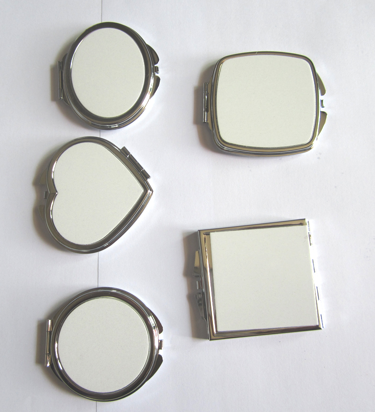 Thermal transfer blank makeup mirror wholesale portable thermal transfer small mirror folding metal thermal transfer makeup mirror