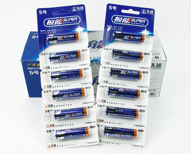 Famous brand Tianqi No. 5 battery is extremely high-energy zinc-manganese dry battery R6PS standard AA No. 5 6 capsules