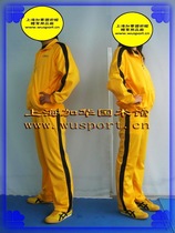 Bruce Lee yellow theme sportswear Death game movie Yellow body suit Dragon Fan T-shirt memorial sports suit
