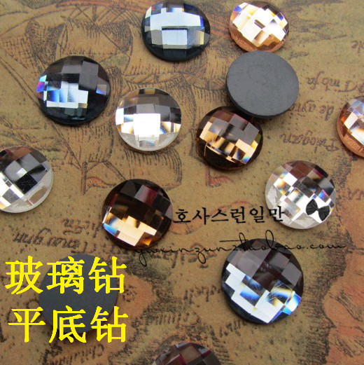 White Round Flat Bottom Grid Turtle Face Crystal Soft Cover Buckle Machinable Buckle Button