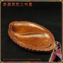 Imported from India hand-carved teak thickened fruit plate oval teak fruit plate strong and practical