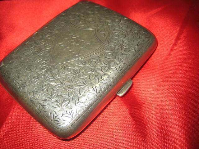 British Sterling Silver Old Cigarette Case ③ (Western Collection)