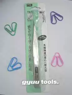 Stainless steel tweezers TS-12 DIY handmade model drill figure nail art mobile phone pick bird's nest hair Niezi clip pinch