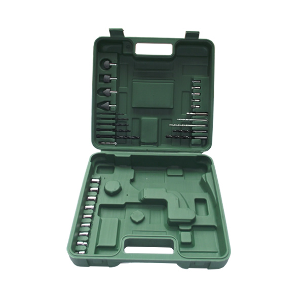 Impact drilling pistol drilling handbox blow plastic box sends 28 pieces of drill round batch head grinding head