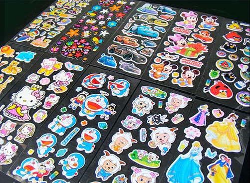 Children's cartoon stereo bubble sticker sticker small paste baby favorite little toy boy and girl sticker