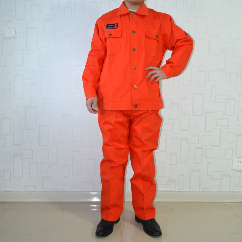 Baiyi brand fire retardant overalls suit high-grade pure cotton thickened electric welding auto repair protective oil factory clothing