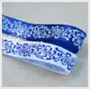 (Forest wholesale)ZAZR cloth label vintage style blue and white porcelain ribbon decorative belt 10 meters pack 50 grams