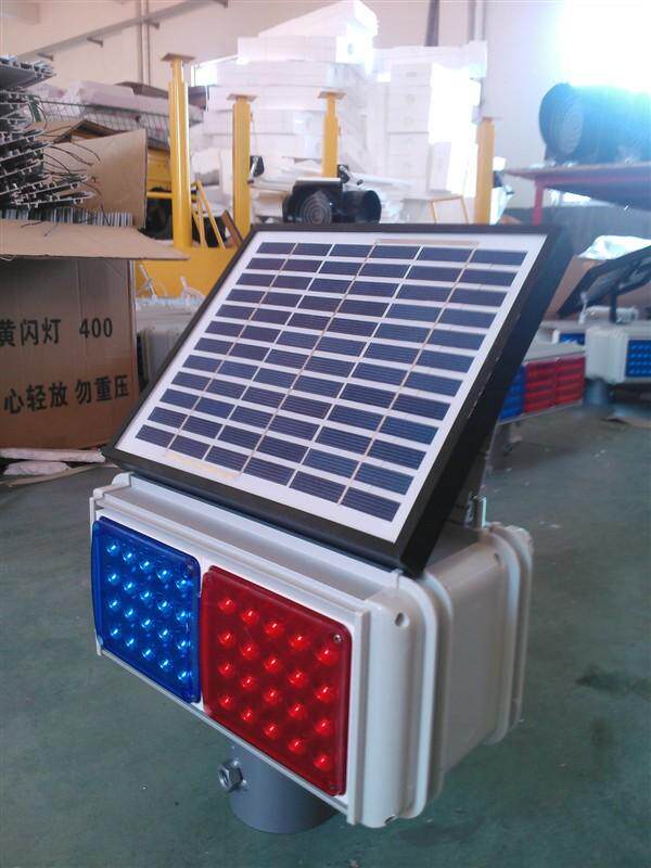 Traffic solar flash lights red blue flash flash lights 2 flash lights solar lights indicator