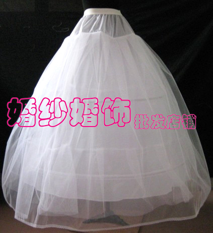 Wedding skirt support Bone skirt three circles two yarns elastic waist petticoat white bride skirt support