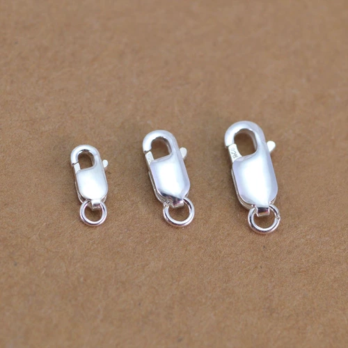 S925 серебряная пряжка-капелька, квадратная пряжка, сделай сам, красная веревка, ручное ожерелье, весенняя пряжка, аксессуары ручной работы