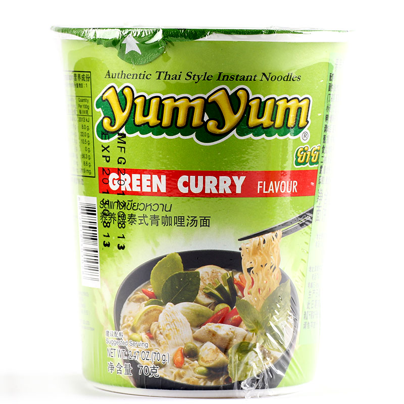 【天猫超市】泰国进口养养泰式青咖喱汤面70g/杯方便面泡面杯面