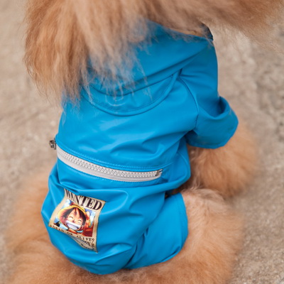 波奇网 怡亲狗衣服雨衣包雨衣一体便携式带帽狗雨衣四色入狗雨衣