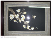 Hezhe fine fish skin painting (plum blossom picture) with frame