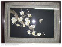 The Hetzer family boutique fish skin painting (plum pictured) with a frame