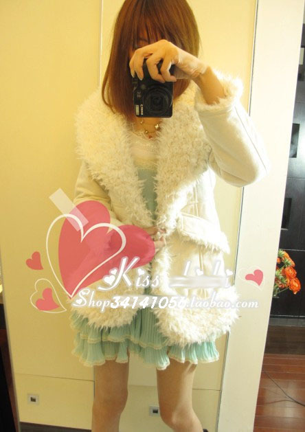 正品梨花私服vivi力推deicy Me麂皮羊羔絨翻毛大衣