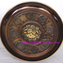 Pavilion Supplies in the Buddhist Hall of the Buddha Pavilion *Mass Taiwan's 6-inch pure copper disc lotus A class ( ancient )