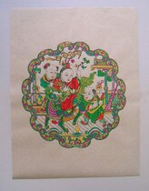 Suzhou Taohuawu woodcut New Year pictures direct unicorn send children hand-made engraving printed rice paper frameless gift