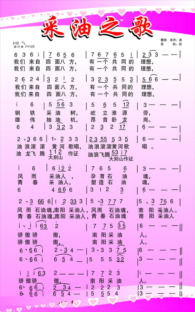660海报印制展板素材942采油之歌谱学校