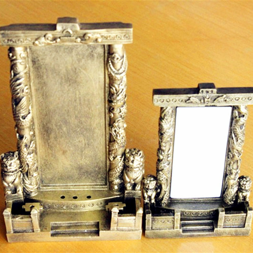 Large bronze relief dragon phoenix double lion spirit seat card small bronze relief dragon phoenix double lion spirit seat card