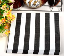 Color napkin printed paper towel face towels paper Classic black and white striped restaurant paper toilet paper