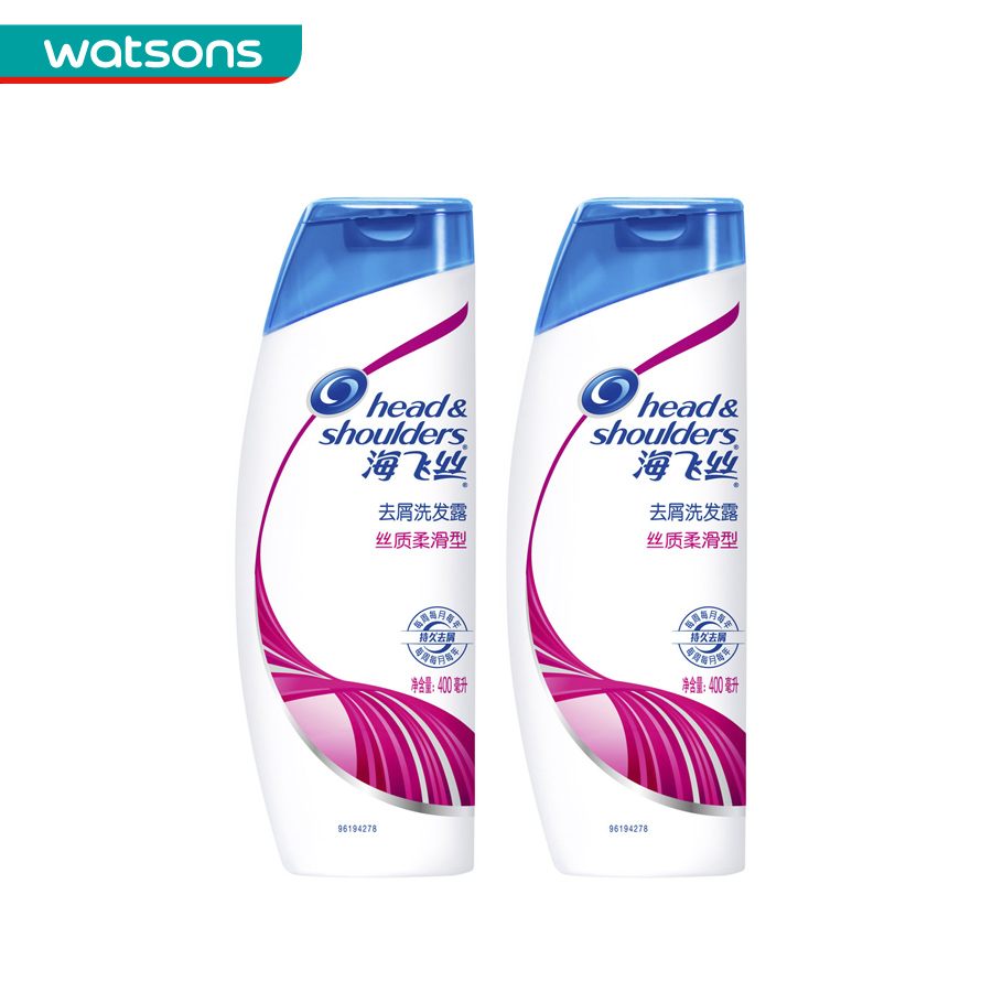 【屈臣氏】套装 海飞丝丝质柔滑型去屑洗发露400ml*2件
