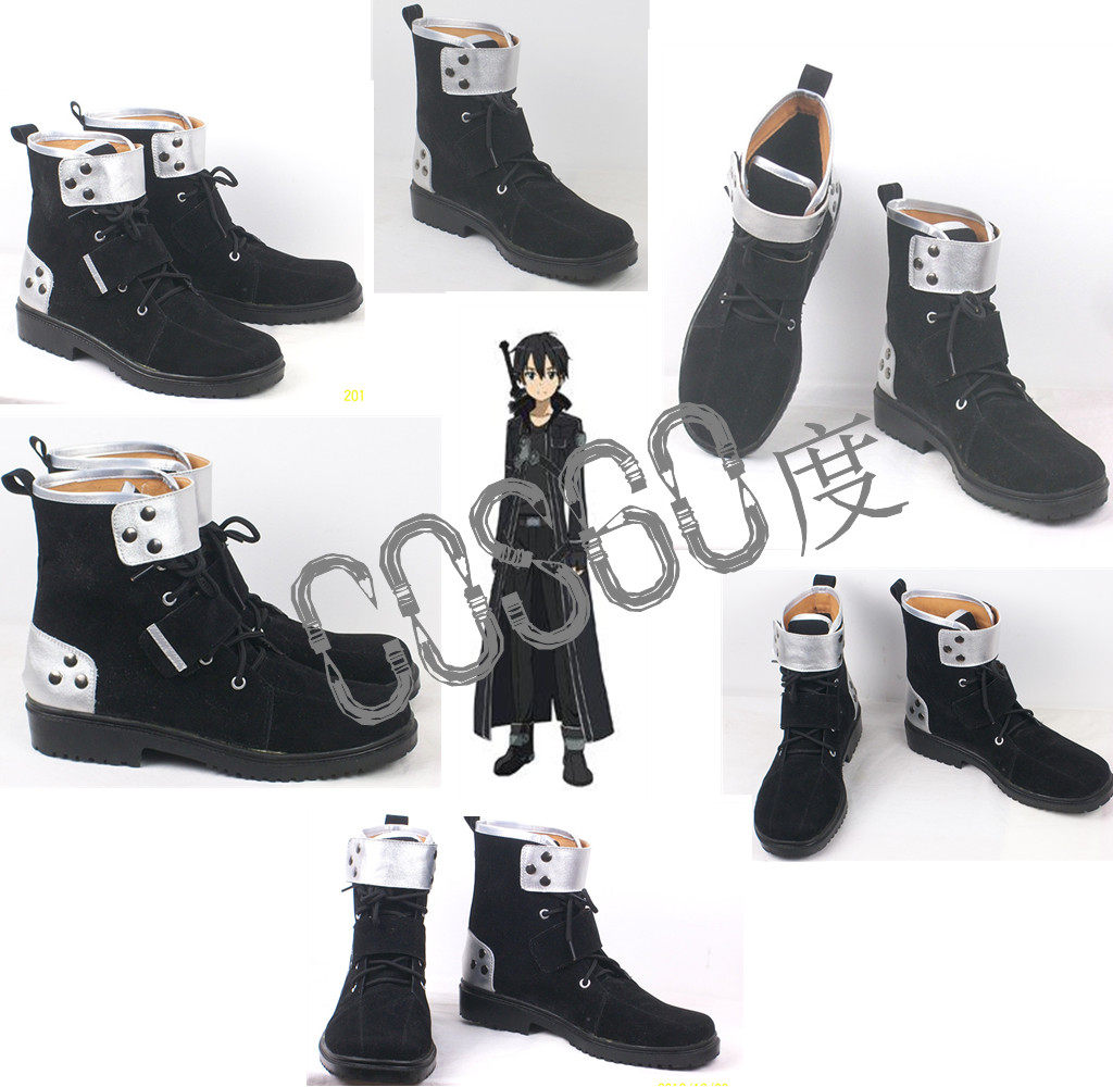 Anime Sword Art Online Kirito version daily wear imitation Kirito matte leather lace-up booties cosplay shoes