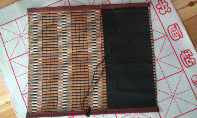 With cloth bag writing brush pen curtain Chinese calligraphy Wenfang Four Treasure students with bamboo pen bag brush carrying roller blinds