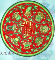 Wuqiang woodcut new year the eight auspicious map painting core size 33*42cm gift collections