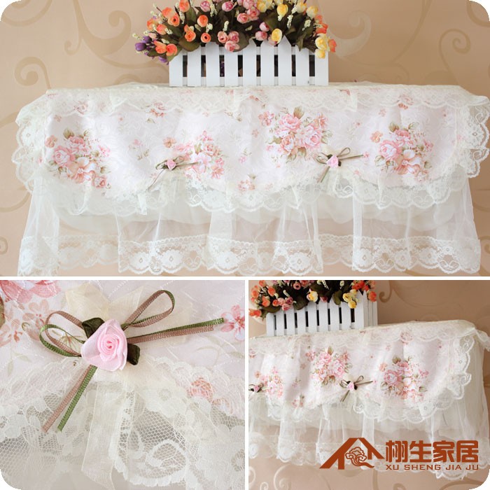 Pastoral wind-mounted air-conditioning cover Wall-mounted air-conditioning cover dust cover Empty cover cover Fabric lace all-inclusive