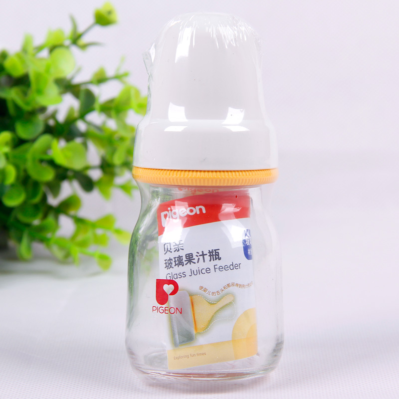 贝亲 婴幼儿玻璃果汁奶瓶宝宝喝果汁用品50ml 喝果汁婴儿用品DA71
